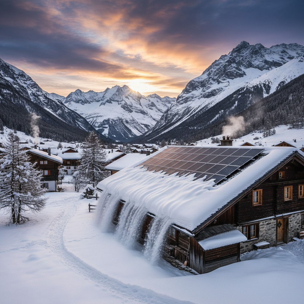Solarpanels auf Einfamilienhaus in der Schweiz